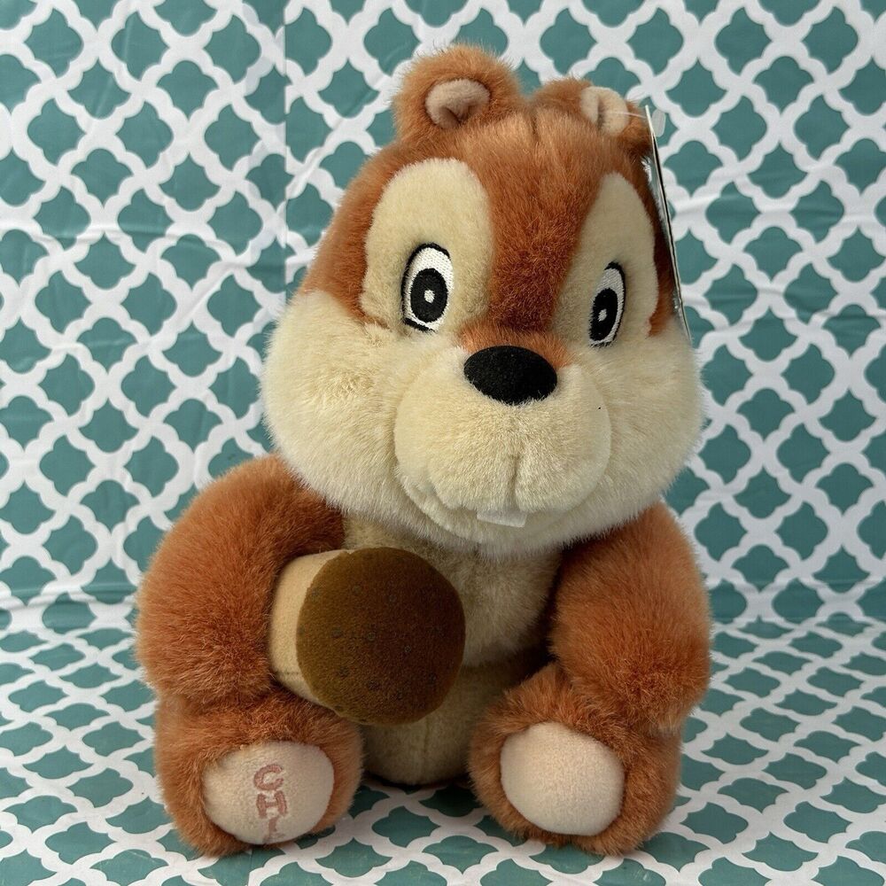 Disney Disneyland Resort Chip & Dale "Chip" with Acorn Plush Stuffed Animal 9.5"